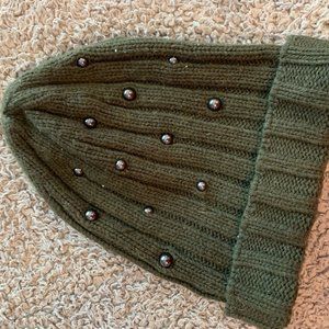 Banana Republic Army Green Stud Beanie Hat